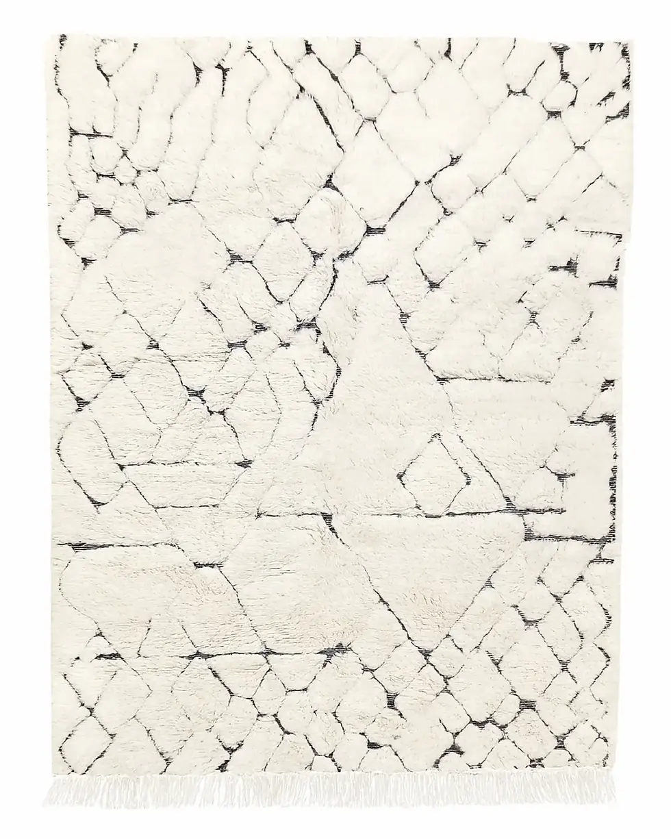 Moroccan wool rug with abstract organic pattern