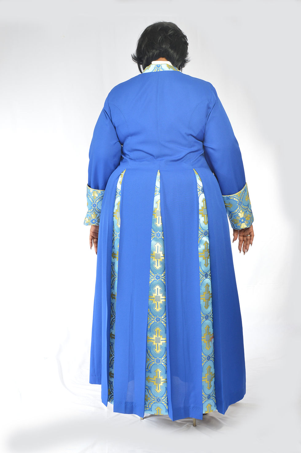 Thumbnail: Ladies Cassock w/ brocade trim & cincture belt 3