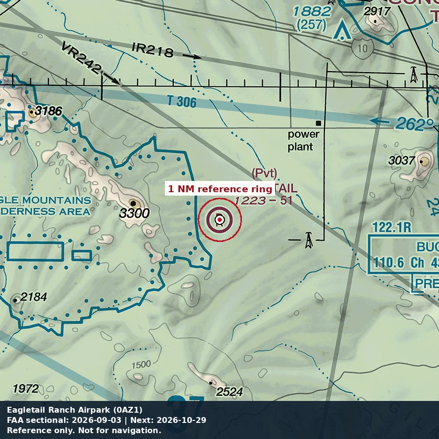 Eagletail Ranch: 1 NM chart reference. Not for navigation.