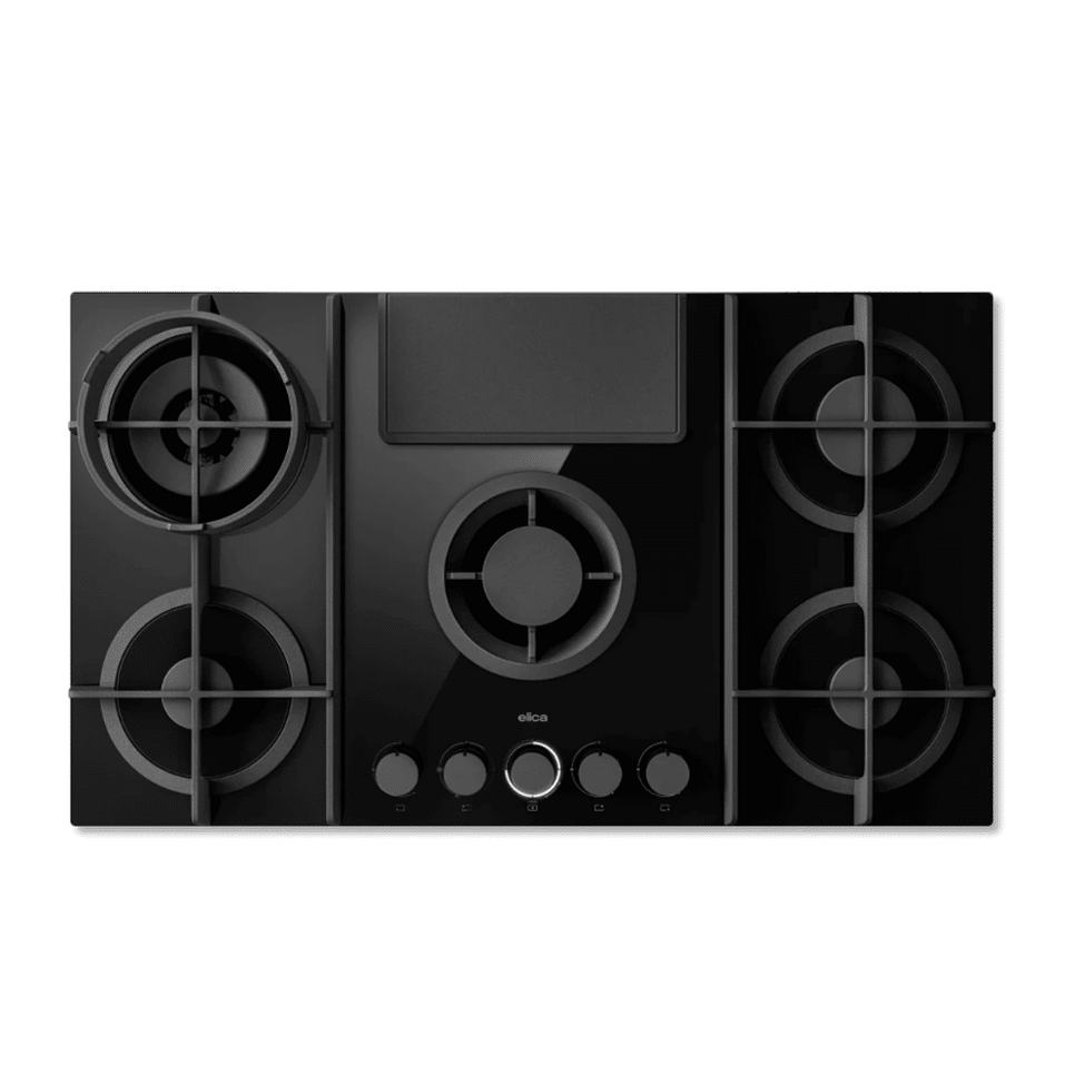 Elica NikolaTesla Flame Gas Aspiration Hob, 88CM, EVO Collection Black or Grey