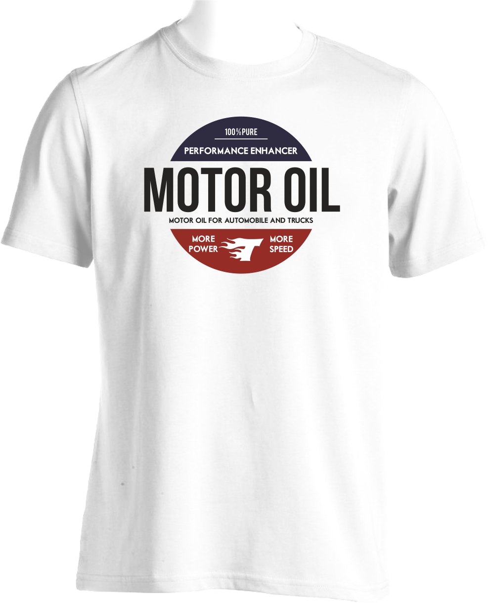 flocage tee shirt motor oil