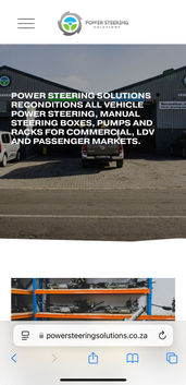 A website designed by Jaco Pelser for a motor vehicle repair company focusing on power steering in vehicles.