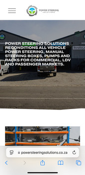 A website designed by Jaco Pelser for a motor vehicle repair company focusing on power steering in vehicles.