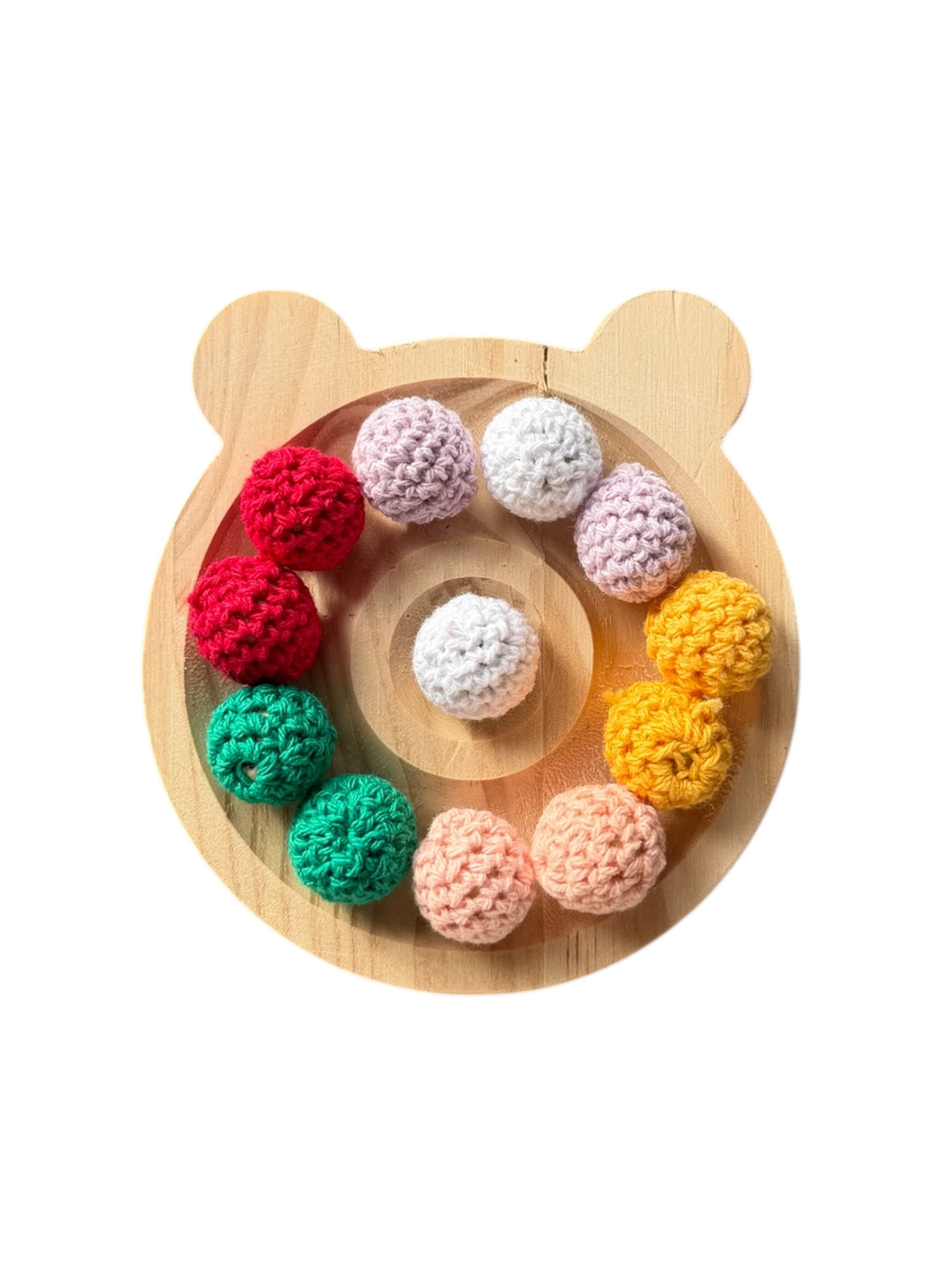 Cuenta crochet varios colores 18mm