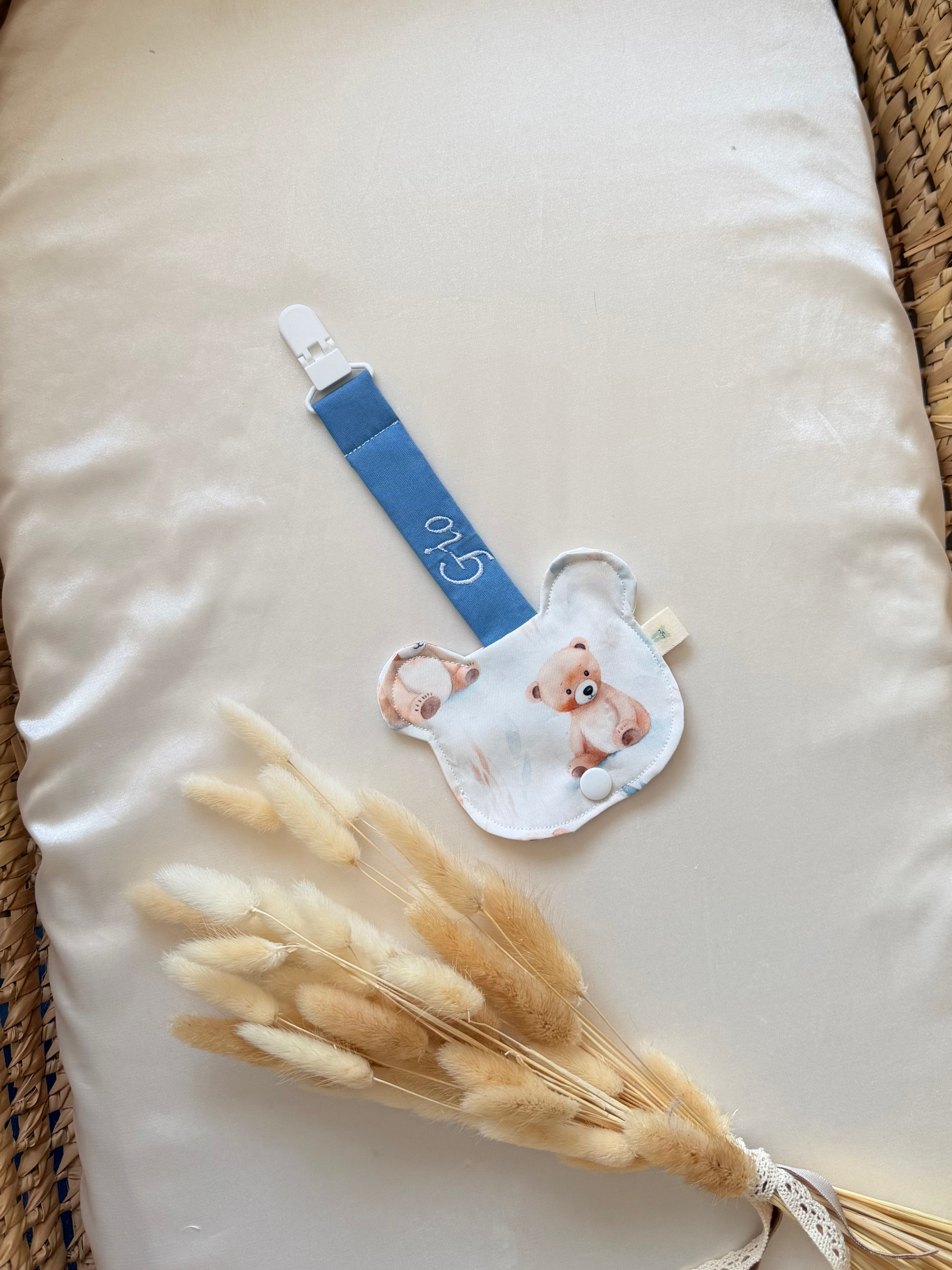 Chupetero con funda para chupete Osito