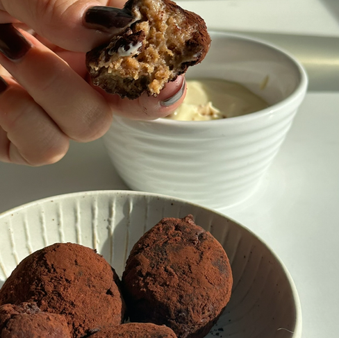 Vegane Tiramisu Kugeln mit veganer Mascarpone 