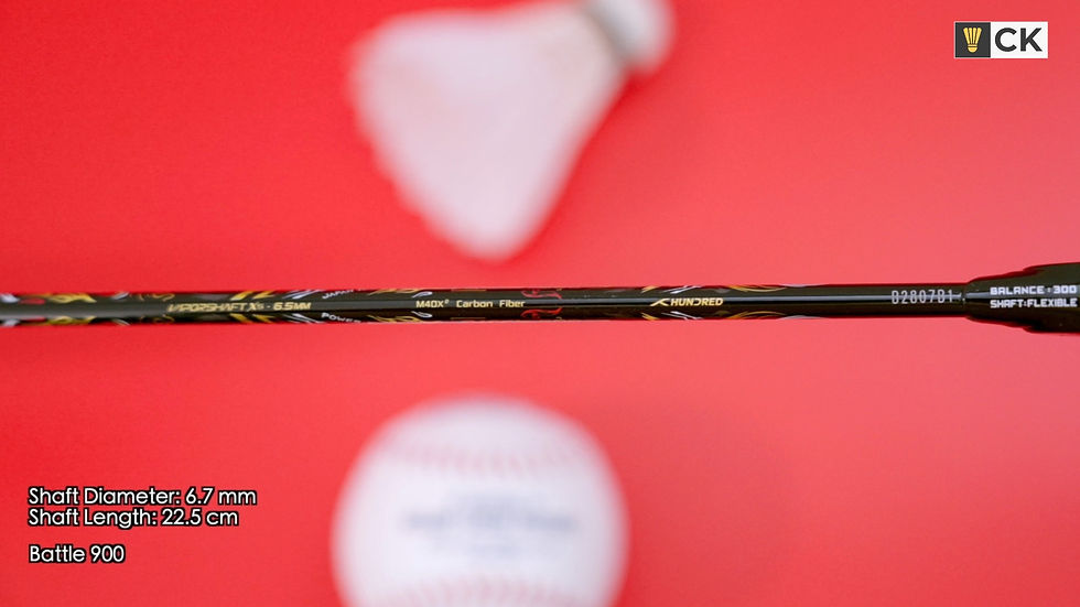 HNDRD Battle 900 badminton racket shaft length