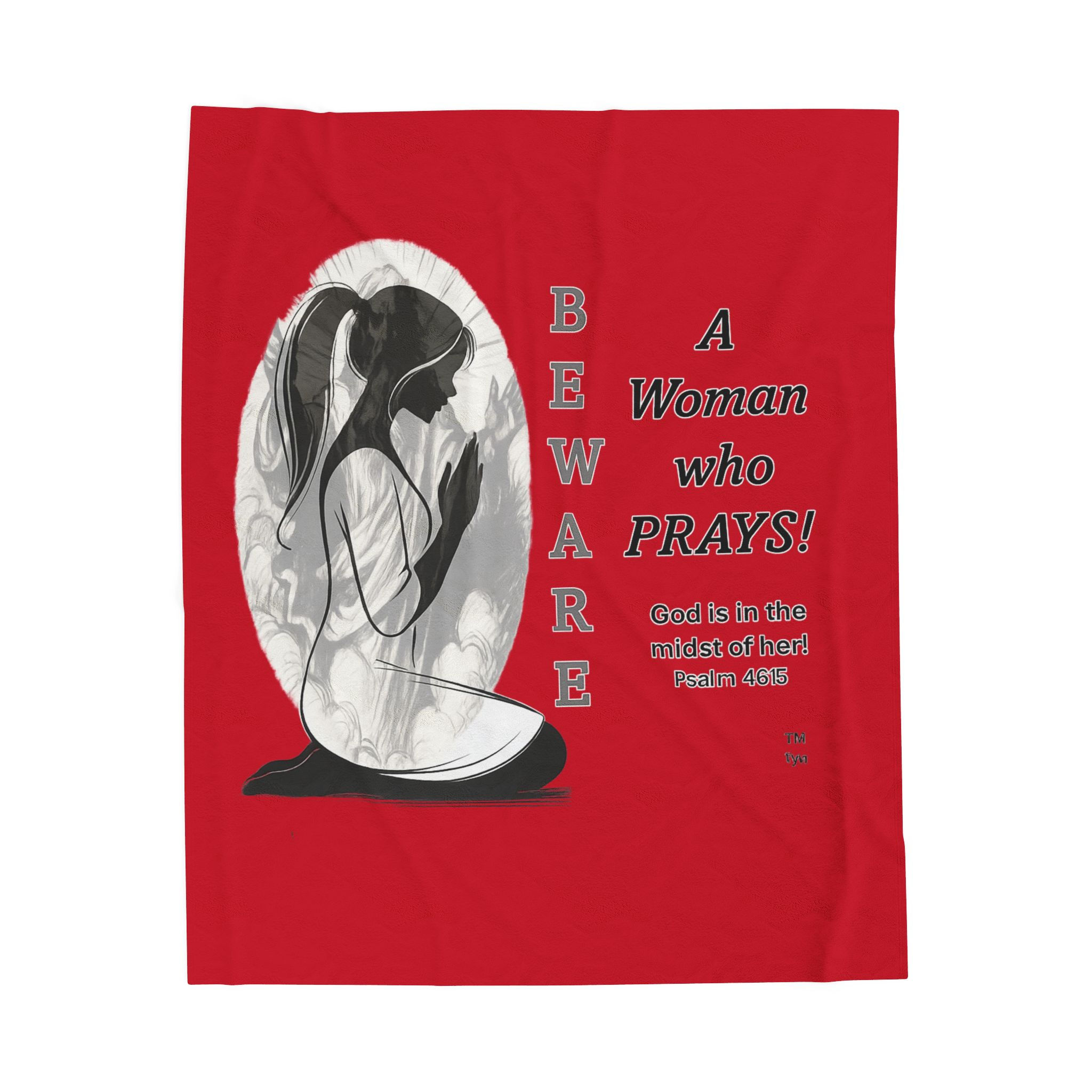 Red BAWwPs Prayer-Themed Velveteen Plush Blanket,