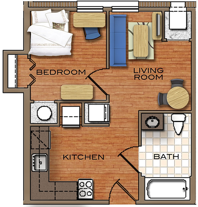 Campus Town at TCNJ New Jersey Summer Intern Housing 1br plan