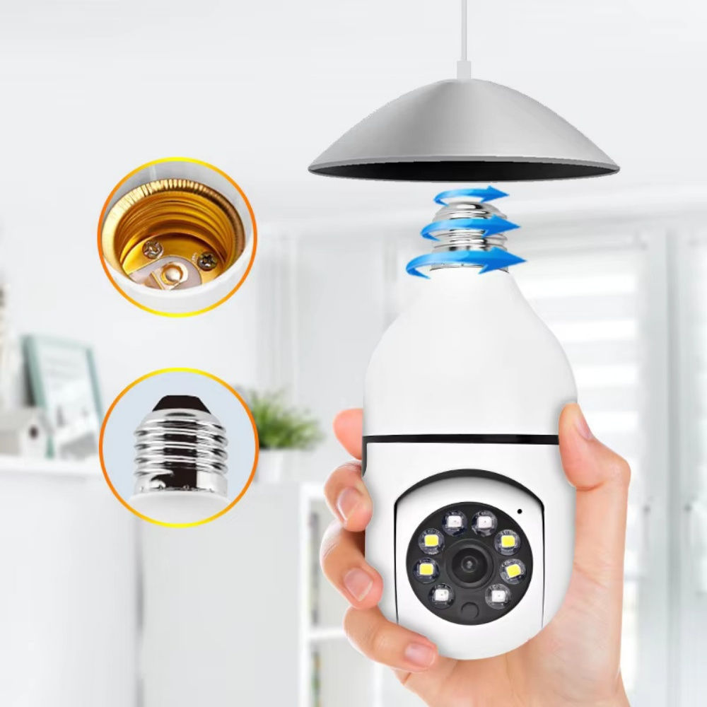 Câmera Lâmpada de Segurança Wi-Fi 360°
