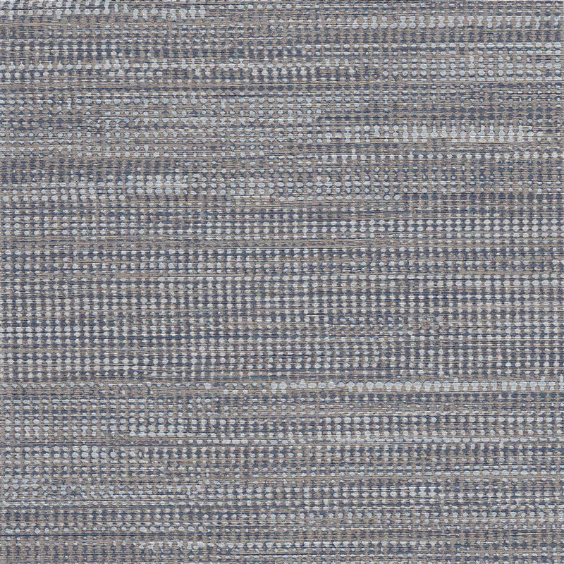 Blue grey woven fabric texture with horizontal geometric patterns and detailed weaving.