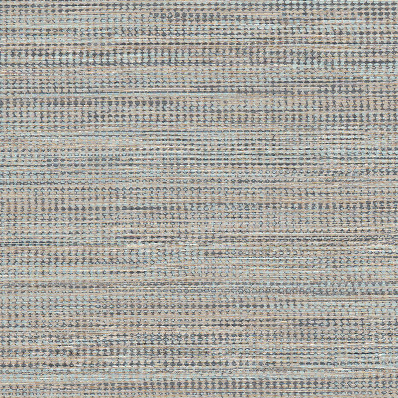 Grey blue woven fabric texture with horizontal geometric patterns and detailed weaving.