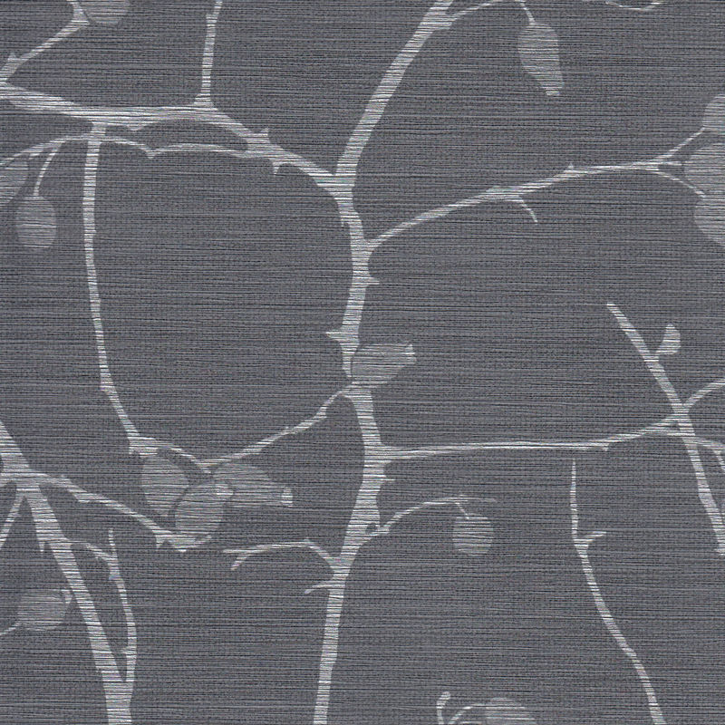 Gray branches with small leaves on a intense background.