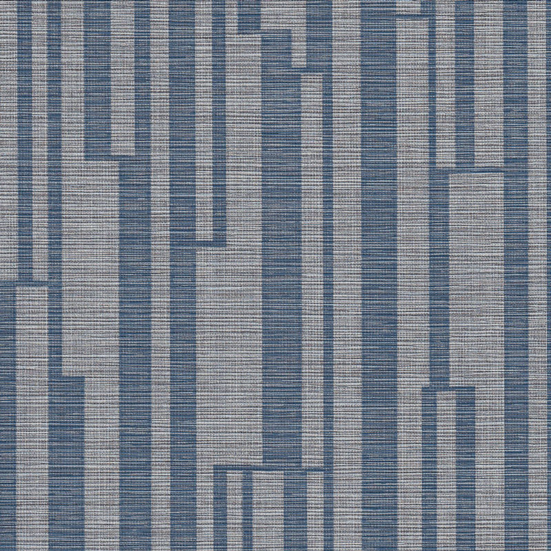 Blue and gray textured wallpaper, vertical stripes, modern design background. Seltex Wallcoverings.