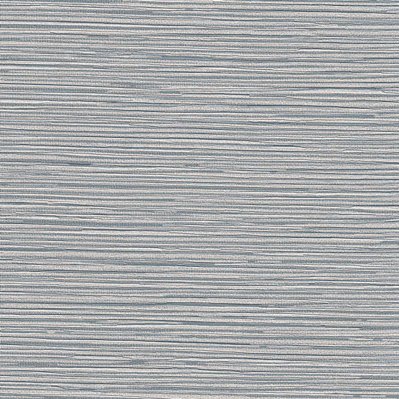 A finely striated light beige texture wallcovering with tints of blue.