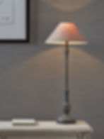 interior space showcasing wallcovering with shade lamp