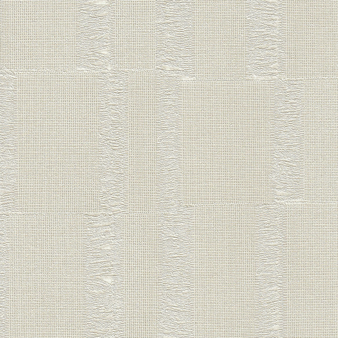 Cream wallcovering with subtle patchwork pattern.