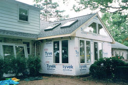 Potttown kitchen addition roofed