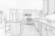 background sketch of a commercial kitchen