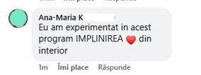 Testimonial Facebook program transformator TU și inTUiția Andreea Vasile