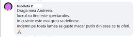 Testimonial Facebook sesiuni individuale Andreea Vasile