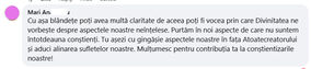Testimonial Facebook sesiuni individuale Andreea Vasile
