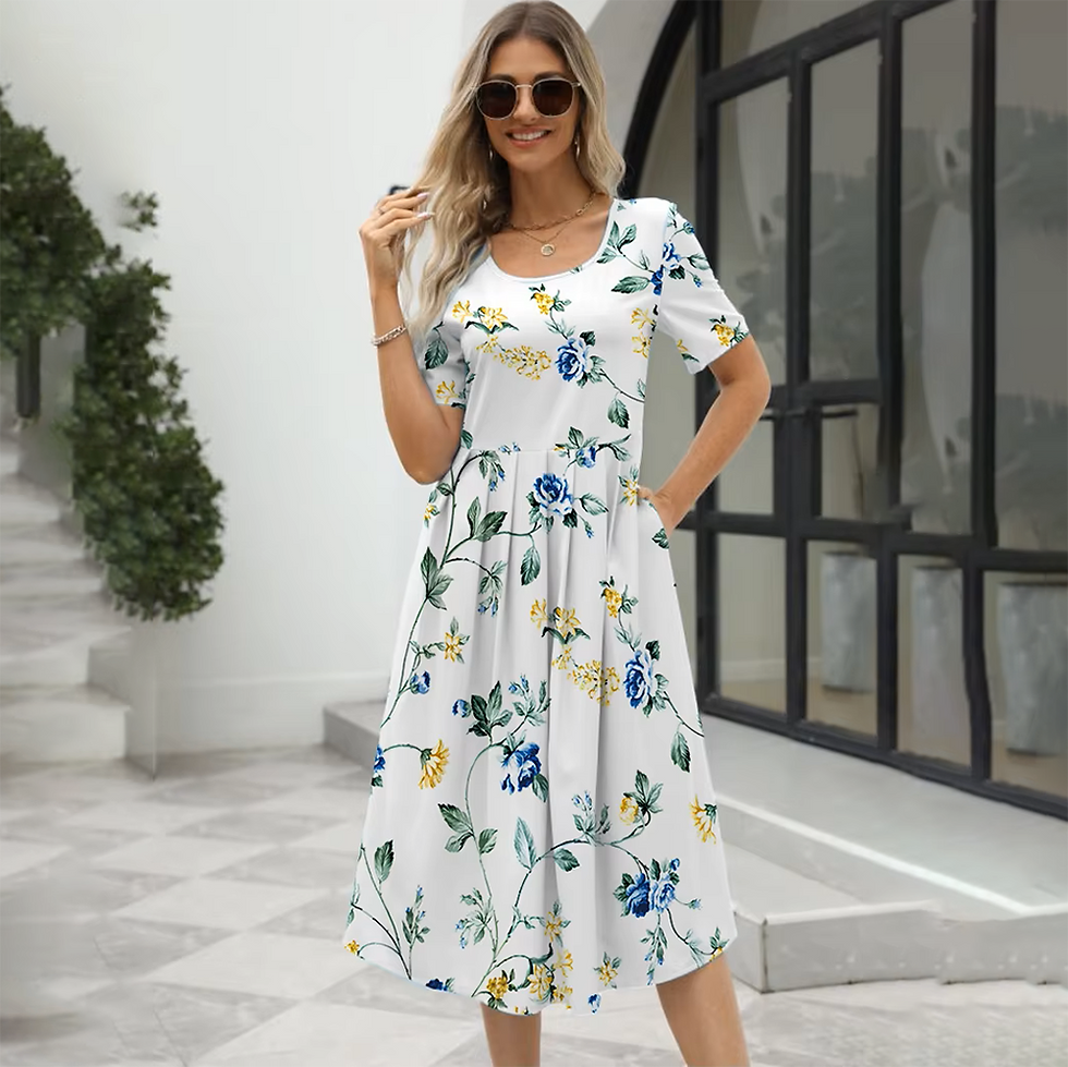 Thumbnail: 2024 Europe and the United States summer new women's fashion elegant printed rou