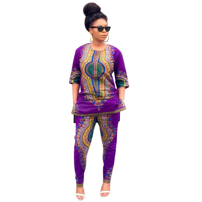Thumbnail: Casual Two-Piece Set, African Dashiki Clothing for Women