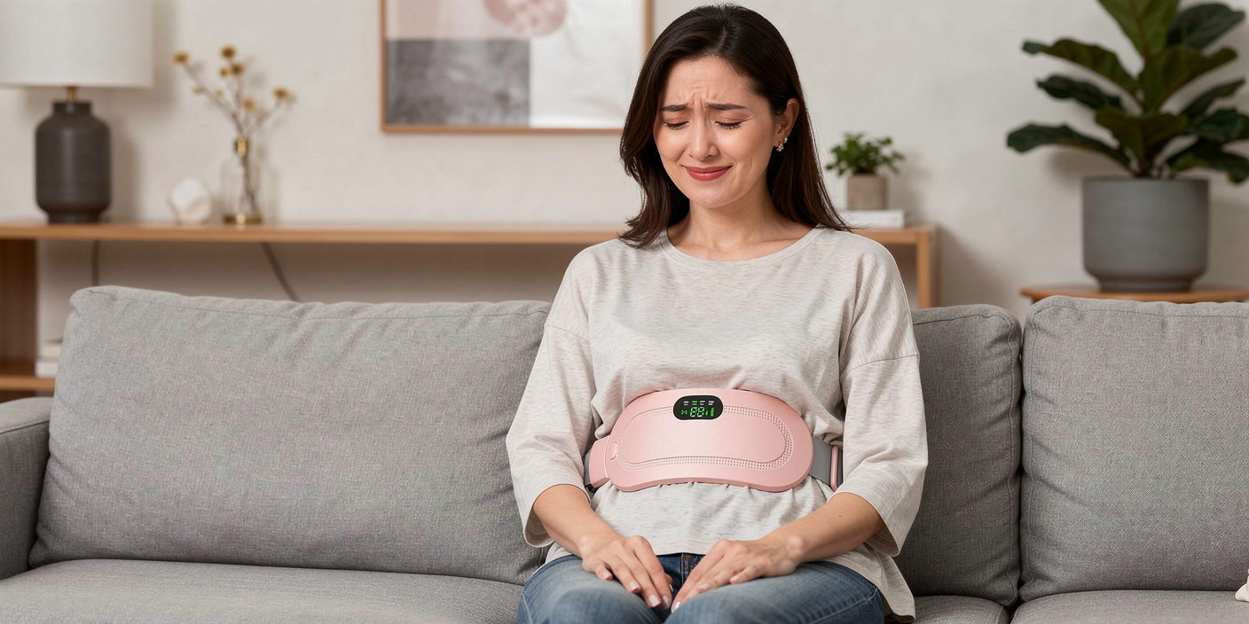 Electric Waist Massage Period Cramp Massager Vibrating Heating Belt for Menstrua