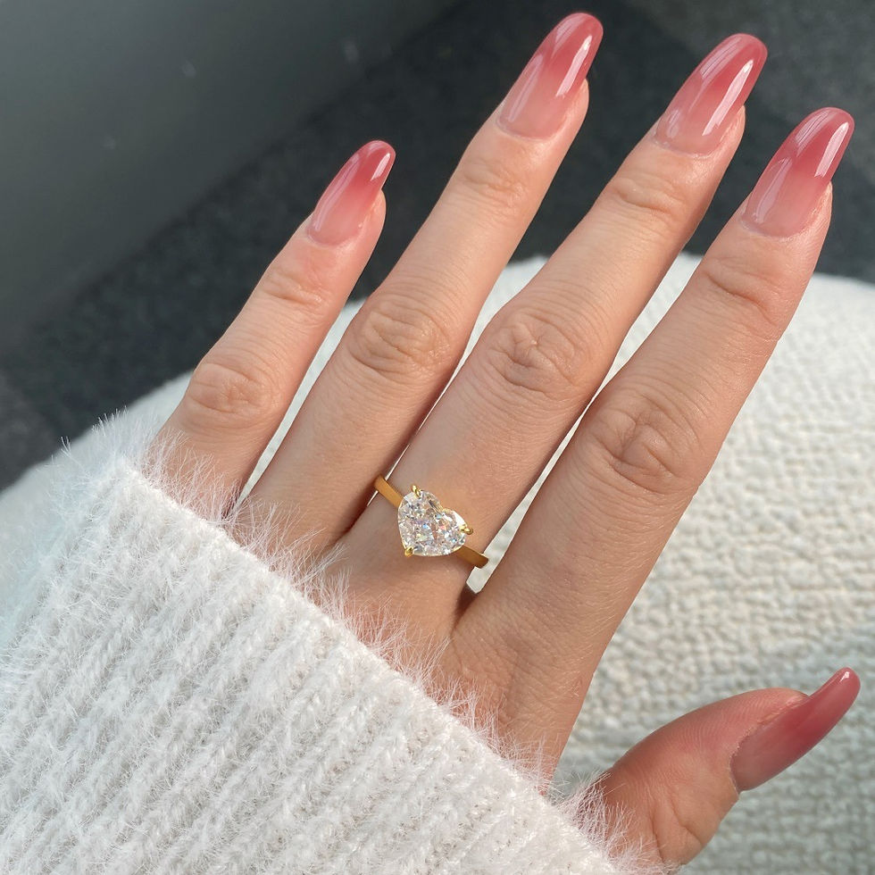 Thumbnail: Anillo Imitación diamante corazón brillante AAA premium .925
