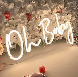 Oh Baby Neon Sign Rental near me near Hudsonville for Baby Shower or Gender Reveal Event