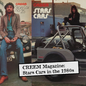 Two people pose with cars in a vintage 1980s urban setting. Text reads "CREEM Magazine: Stars Cars in the 1980s."
