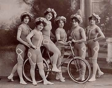 Kaufman’s Cycling Beauties stunt team, circa 1890