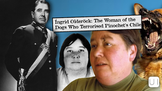 Collage of Ingrid Olderöck, officer portrait and snarling dog; title: The Woman of the Dogs Who Terrorised Pinochet's Chile.