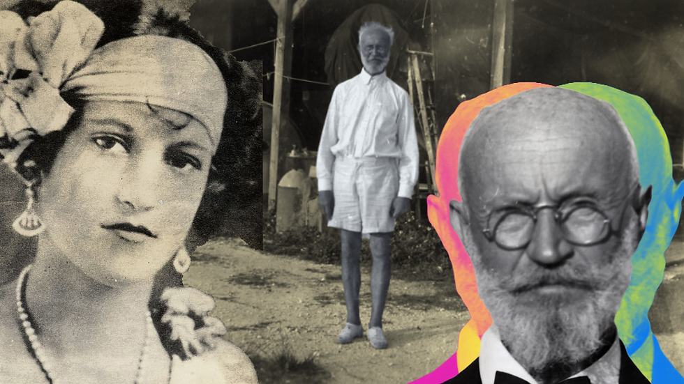 A collage of Carl Tanzler and Elena Hoyos