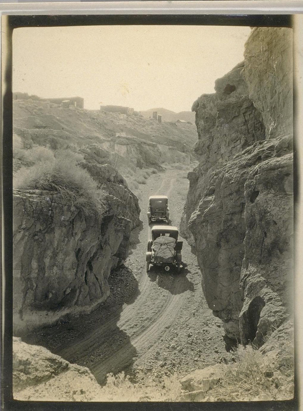 Historic 1926 Death Valley landscape photographed during early automobile tourism