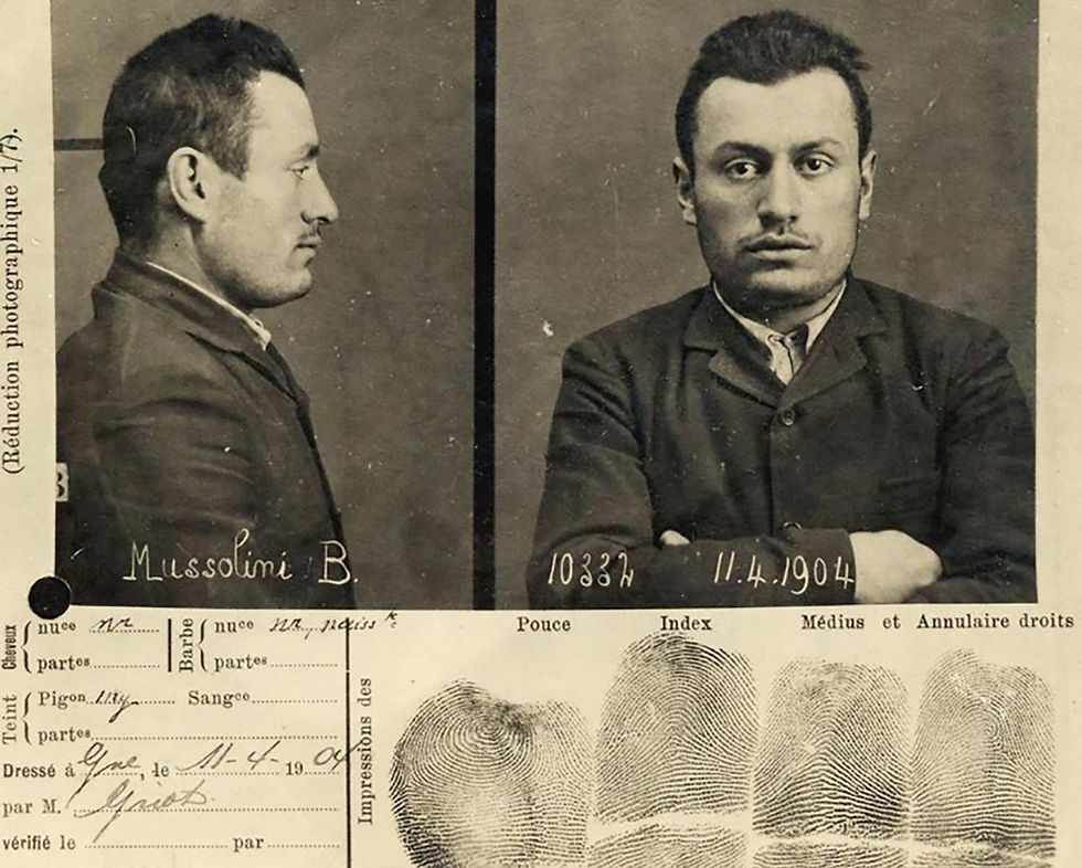 Mugshot of 12 year ol Mussolini