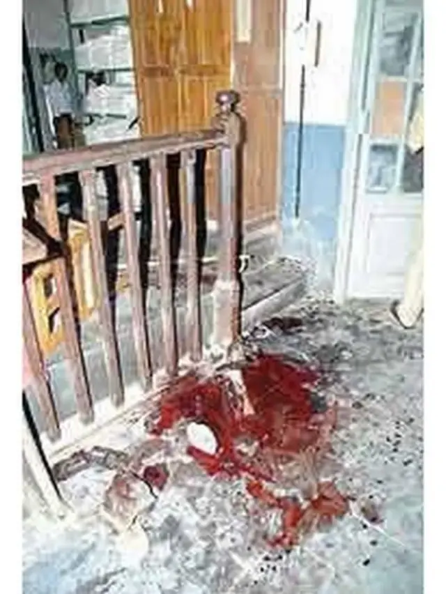 The scene inside the courtroom