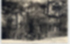Vintage photo of people seated at tables outside a treehouse cafe in a forest setting. Text reads "Robinson – Pavillon Lafontaine, Paris."
