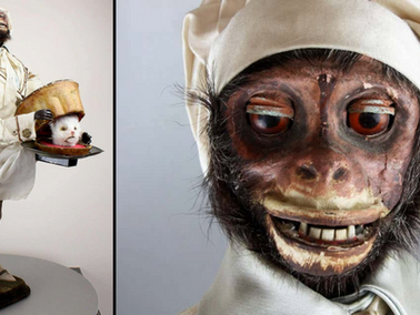 How About a Monkey Pastry Chef Serving The Head of a Cat?