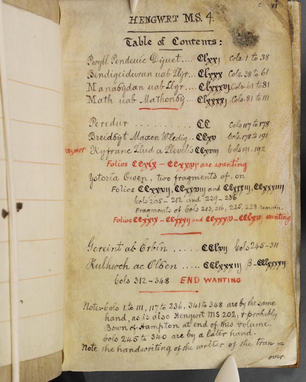A page from the White Book of Rhydderch