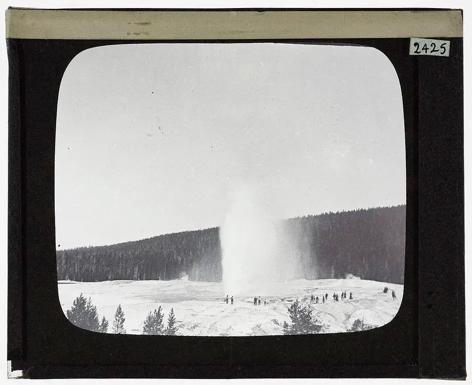 A geyser erupting in Yellowstone National Park