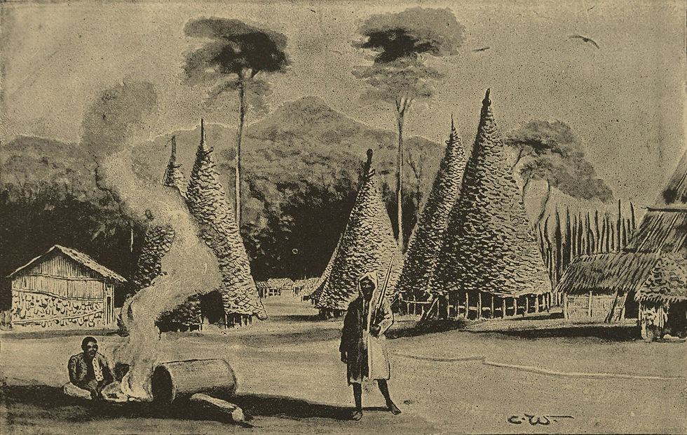 The entrenched camp at Yambuya – drawing from Jameson's diary