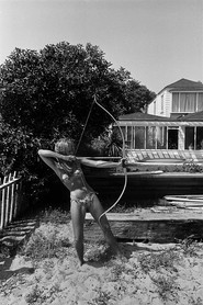 Jane Fonda with bow and arrow, Malibu, 1965