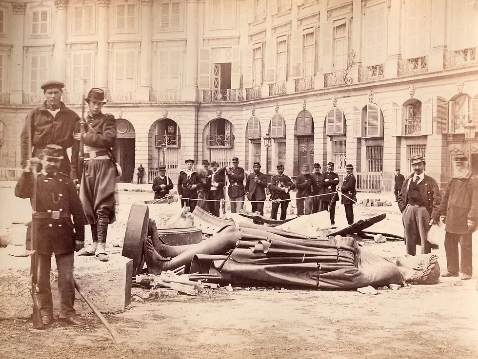 The Communards pulled down the statue of Napoleon in the Place Vendôme.