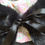 Miniature : Col femme fourrure synthétique, liberty Whilshire pois de senteur, lien satin