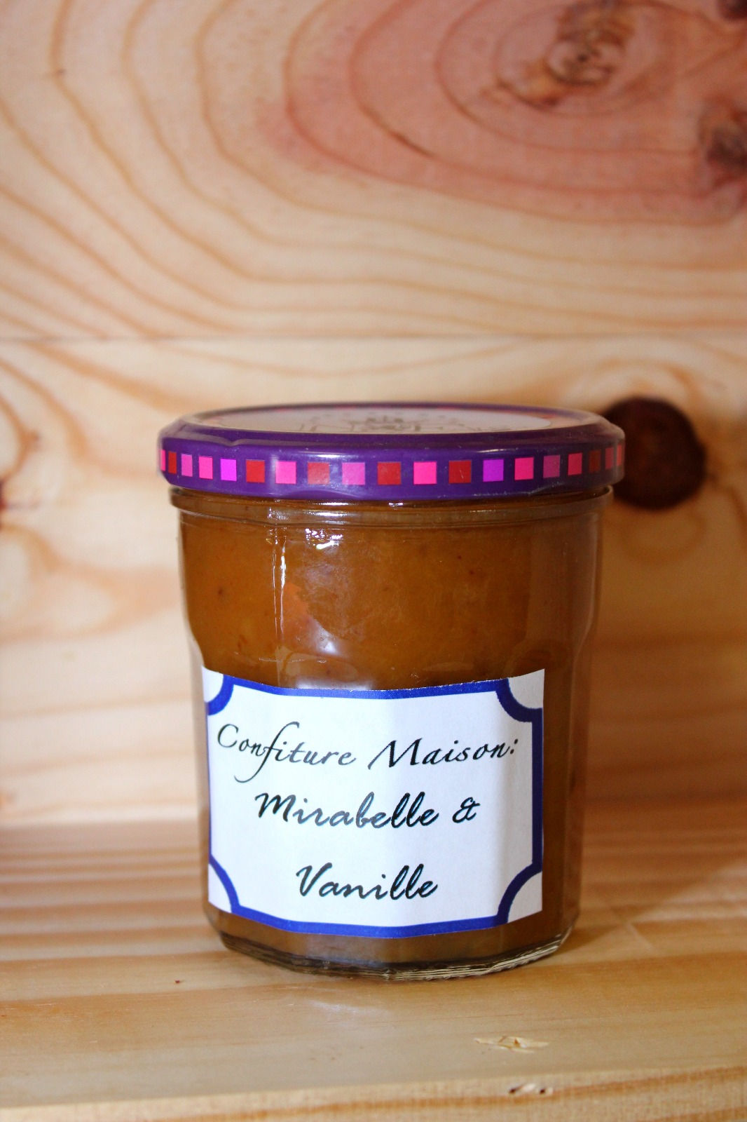 Confiture artisanale, parfum mirabelle/vanille