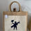 Miniature : Sac toile de jute, intérieur plastifié, dim 30,5X30X19, golfeur bleu marine