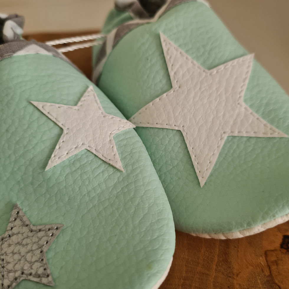 Miniature : Chaussons en simili cuir – Modèle Etoiles - 6/12 mois (18-19)