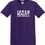Miniature : T-shirt violet IDREN REALITY floqué blanc – t-shirt roots en flocage artisanal, coupe mixte confortable.